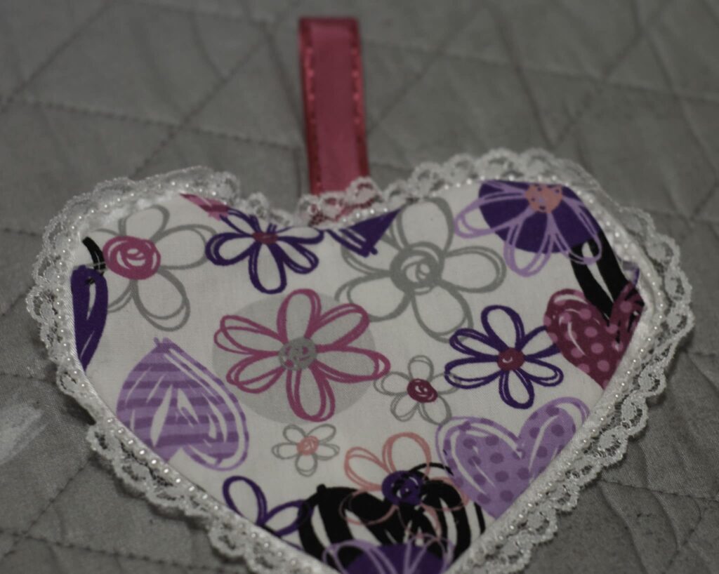 Turn Right side Out for DIY Heart Sachets, DIY Heart Sachet
