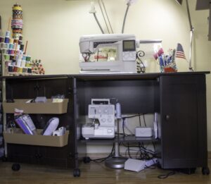 Open Cabinet Open Sewing Cabinet, Sewing Room Organizing Hacks