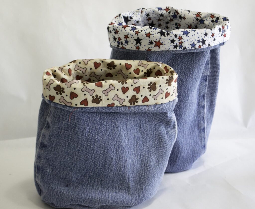 Jeans Baskets Blue Jean Buckets, Create New Looks from old Jeans