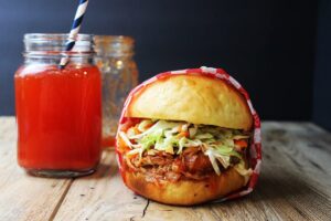 BBQ-Pulled-Chicken-Sandwich BBQ Pulled Chicken Sandwich, July 4th Party