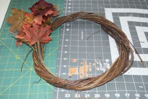 add-silk-leaves-to-willow-wreath Add Silk Leaves to Willow Wreath, % Minute Autumn Wreath