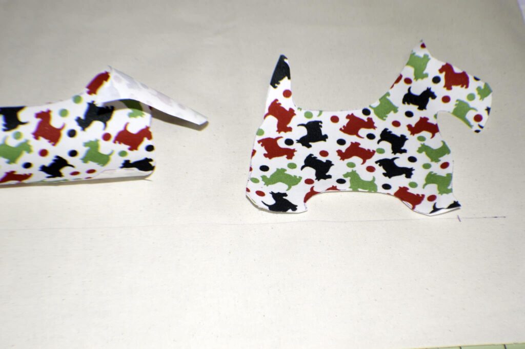 Line up the Scotties Christmas Applique Pillow
