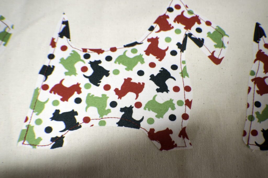 Sew Around the Scotties Christmas Applique Pillow