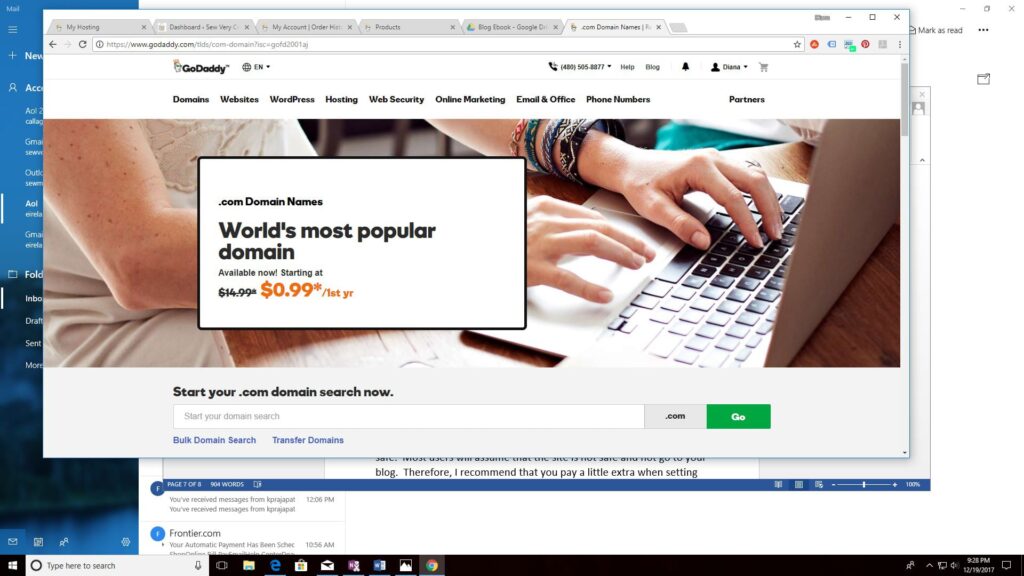 How to start a money making blog using godaddy