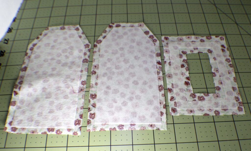 Fuse the interfacing to the main body pieces and the pocket piece How to sew a DIY luggage tag