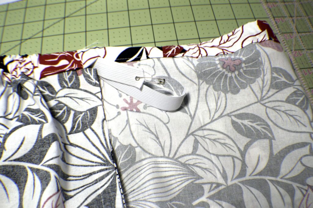 Insert elastic into the casing Easy DIY Skirt pattern and tutorial