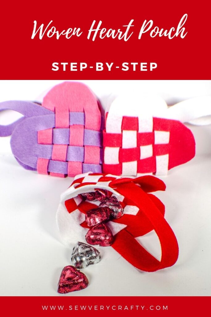 How to make a woven heart pouch