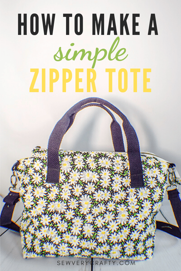 Tote bag with zipper pattern free sale