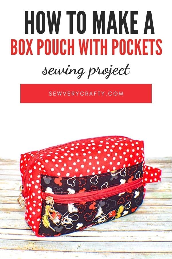 Learn to sew a zippered box pouch with pockets