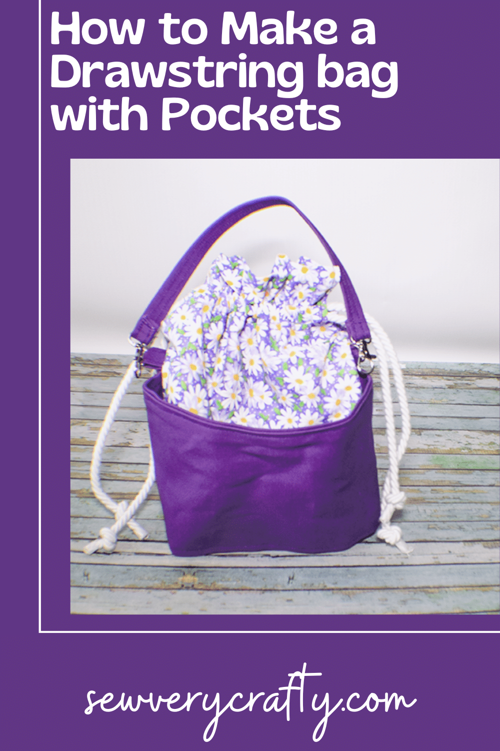How to Make a Drawstring Bag with Pockets - Sew Very Crafty