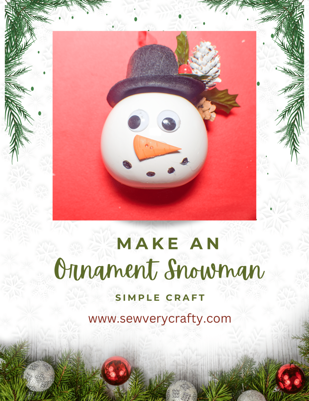 How to Make a Christmas Ornament Snowman - Sew Very Crafty