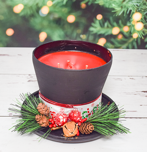 How to Make a Dollar Tree Snowman Hat candle