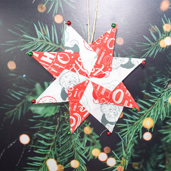 How to Make a patchwork star christmas ornament