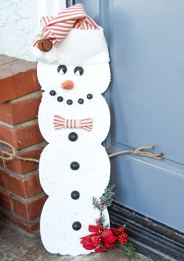 How to Make a Dollar Tree Snowman Porch Sitter