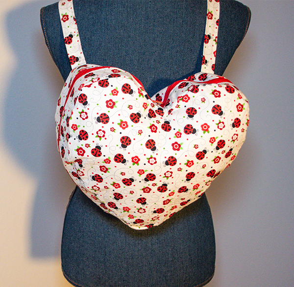How to Sew a Heart Backpack with free pattern