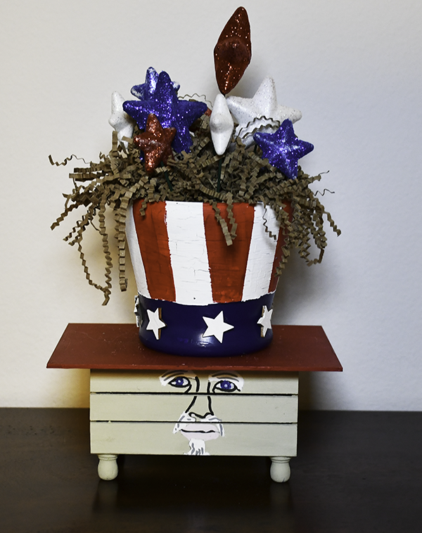 How to Make a Dollar Tree Uncle Sam Lidded Box