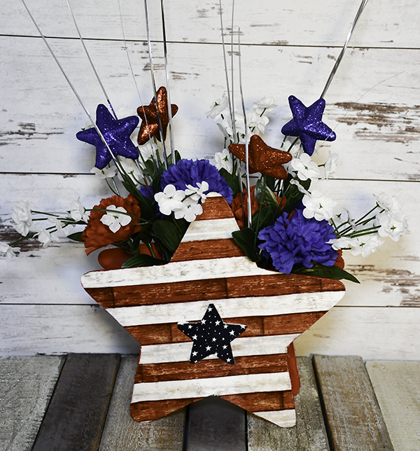 How to Make a Dollar Tree patriotic Flower Display