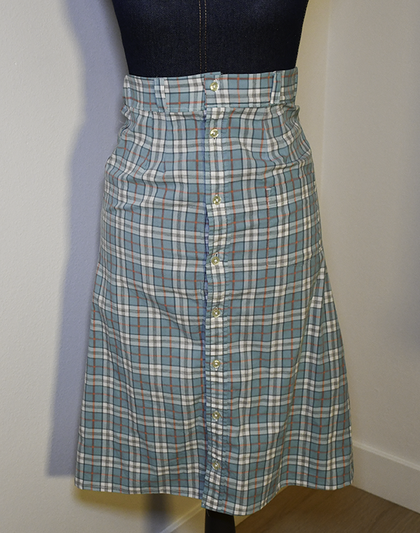 Up-cycle a man's shirt into a women's skirt with No Pattern