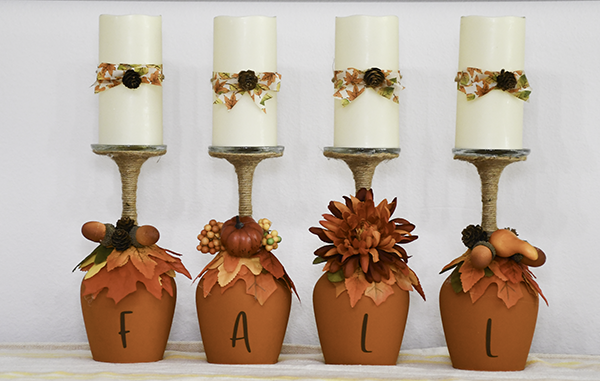 How to Make Dollar Tree Autumn Candle Holders